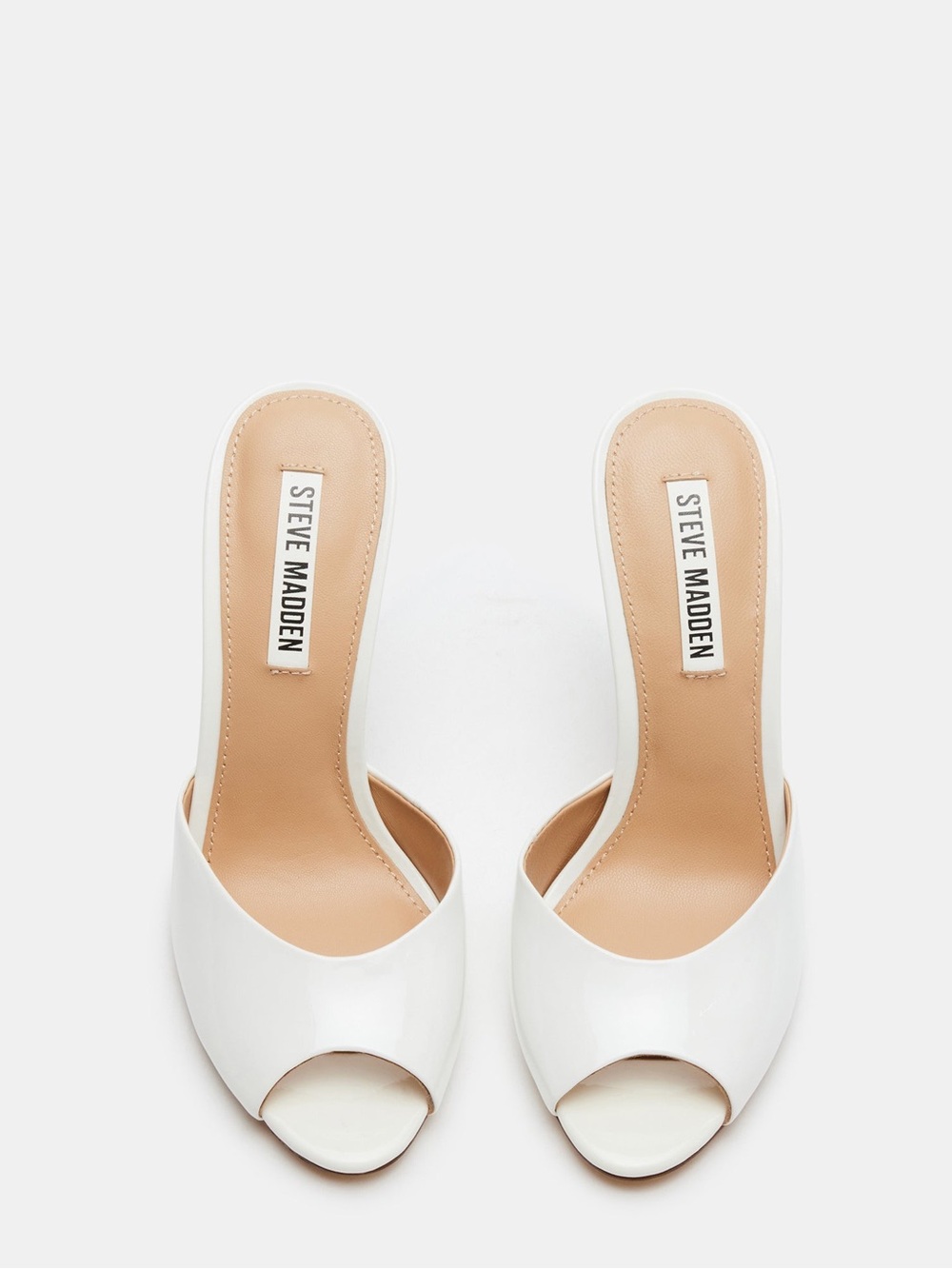 Steve Madden Priya Mules, White Patent 7.5 - Picture 4 of 5